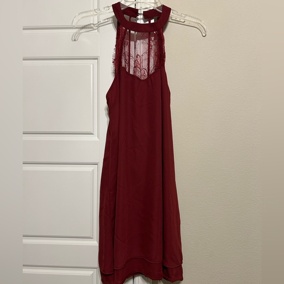 Lulu’s lace halter flare mini dress - Picture 1 of 5